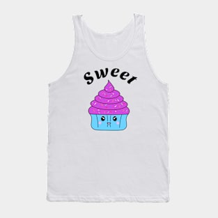 Sweet cute smiling cupcake Tank Top